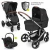 Flash Sale 🎁 ABC Design 3in1 Kinderwagen-Set Aversa 4 - Circle Edition - inkl. Babywanne, Autositz, Sportsitz & Zubehörpaket - Woven Graphite - Collection 2022 😀