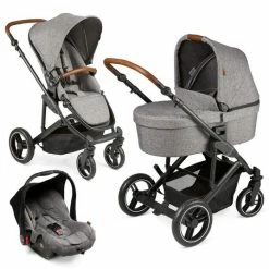 Outlet 🧨 ABC Design 3in1 Kinderwagen-Set Catania 4 - Circle Edition - inkl. Babyschale, Babywanne, Sportwagen und Zubehör - Woven Graphite 🛒