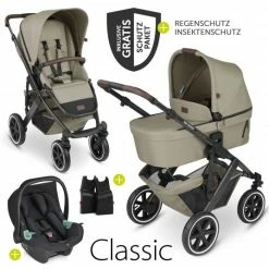 Top 10 💯 ABC Design 3in1 Kinderwagen-Set Salsa 4 Air - inkl. Babywanne, Autositz Tulip, Sportsitz und Zubehörpaket - Classic Edition - Reed - Collection 2023 🤩