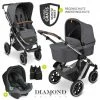 Brand new 🤩 ABC Design 3in1 Kinderwagen-Set Salsa 4 Air - inkl. Babywanne, Autositz Tulip, Sportsitz und Zubehörpaket - Diamond Edition - Asphalt - Collection 2023 😉