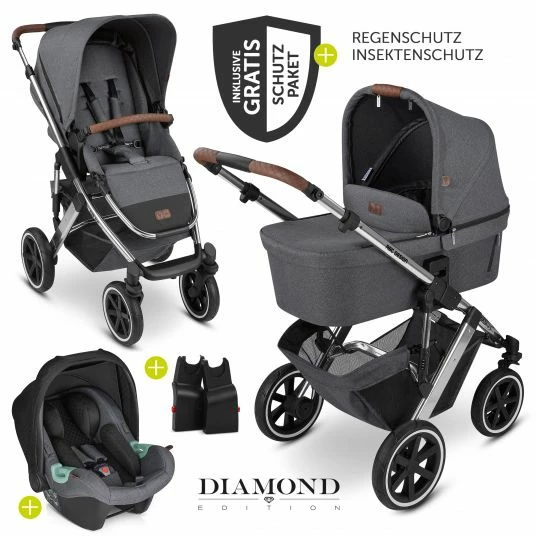 Wholesale 🧨 ABC Design 3in1 Kinderwagen-Set Salsa 4 Air - inkl. Babywanne, Babyschale Tulip, Sportsitz und Zubehörpaket - Diamond Edition - Asphalt - Collection 2022 🔥 1 Wholesale 🧨 ABC Design 3in1 Kinderwagen-Set Salsa 4 Air - inkl. Babywanne, Babyschale Tulip, Sportsitz und Zubehörpaket - Diamond Edition - Asphalt - Collection 2022 🔥