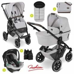 Discount 🧨 ABC Design 3in1 Kinderwagen-Set Salsa 4 Air - inkl. Babywanne, Tulip, Sportsitz, Wickeltasche & Fußsack - Fashion Edition - Mineral - Collection 2022 👏