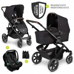 Discount 🎁 ABC Design 3in1 Kinderwagen-Set Salsa 4 - inkl. Babyschale Tulip & XXL Zubehörpaket - Fashion Edition - Midnight - Collection 2021 ⭐
