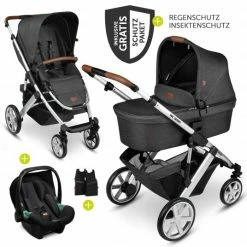 Brand new 🎉 ABC Design 3in1 Kinderwagen-Set Salsa 4 - inkl. Babyschale Tulip & XXL Zubehörpaket - Piano - Collection 2021 ❤️