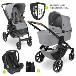 Wholesale ✔️ ABC Design 3in1 Kinderwagen-Set Salsa 4 - inkl. Babywanne, Babyschale Tulip, Sportsitz und Zubehörpaket - Tin - Collection 2022 🎉