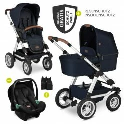Cheap 👏 ABC Design 3in1 Kinderwagen-Set Viper 4 mit Lufträdern - inkl. Babyschale Tulip & XXL Zubehörpaket - Shadow 🥰