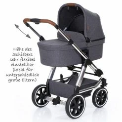 Discount 😀 ABC Design 3in1 Pram Set Condor 4 Air - Diamond Special Edition - incl. baby bath, baby seat & accessories package - Asphalt 😀 -Way Sales abc design 3in1 kinderwagenset condor 4 air diamond special edition inkl babywanne babyschale zubehorpaket asphalt 481907 121907 321000 zamboo set d5