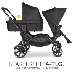 Top 10 🔥 ABC Design Geschwisterwagen & Zwillingskinderwagen Zoom inkl. 2 Sportsitzen und Babywanne - Classic Edition - Ink - Collection 2023 ⌛