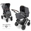 Promo 🧨 ABC Design Kombi-Kinderwagen Salsa 4 Air - inkl. Babywanne & Sportsitz - Diamond Edition - Asphalt - Collection 2022 👏