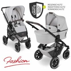 Brand new 👏 ABC Design Kombi-Kinderwagen Salsa 4 Air - inkl. Babywanne, Sportsitz und XXL Zubehör-Paket - Fashion Edition - Mineral - Collection 2022 🌟