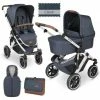 Outlet 👍 ABC Design Kombi-Kinderwagen Salsa 4 Air Set inkl. Neugeborenen-Fußsack und Wickeltasche - Classic Edition - Lake - Collection 2023 ✨