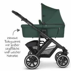 Promo 🎁 ABC Design Kombi-Kinderwagen Salsa 4 Air Set inkl. Neugeborenen-Fußsack und Wickeltasche - Diamond Edition - Basil - Collection 2023 🌟 -Way Sales abc design kombi kinderwagen salsa 4 air set inkl neugeborenen fusssack und wickeltasche diamond edition basil 12003952304 d2
