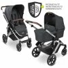 Discount 😍 ABC Design Kombi-Kinderwagen Salsa 4 - inkl. Babywanne, Sportsitz und XXL Zubehör-Paket - Storm - Collection 2022 🤩