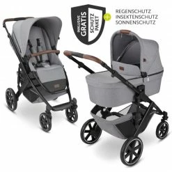 Deals 🧨 ABC Design Kombi-Kinderwagen Salsa 4 - inkl. Babywanne, Sportsitz und XXL Zubehör-Paket - Tin - Collection 2022 🥰
