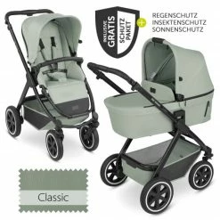 Best deal 🌟 ABC Design Kombi-Kinderwagen Samba - inkl. Babywanne & Sportsitz mit XXL Zubehörpaket - Classic Edition - Pine - Collection 2023 🥰