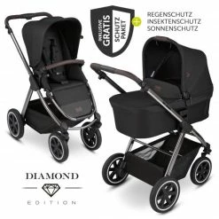 Outlet 🌟 ABC Design Kombi-Kinderwagen Samba - inkl. Babywanne, Sportsitz und XXL Zubehör-Paket - Diamond Edition - Dolphin - Collection 2022 😍