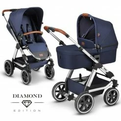 Best Sale ⌛ ABC Design Kombi-Kinderwagen Viper 4 - inkl. Babywanne und Sportsitz - Diamond Edition - Navy - Collection 2021 🥰