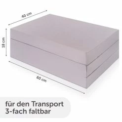 Outlet 🔔 Alvi Travel bed mattress Comfort - 60 x 120 cm / Height 6 cm, breathable, washable, tested for harmful substances - Grey 👏 -Way Sales alvi reisebettmatratze komfort 60 x 120 cm hohe 6 cm atmungsaktiv waschbar schadstoffgepruft grau 911618009kp d2