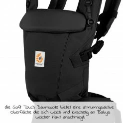 Buy 🎉 Ergobaby Babytrage Adapt Soft Touch Cotton - Onyx Black ✨ -Way Sales ergobaby babytrage adapt soft touch cotton onyx black bcastconyx d4