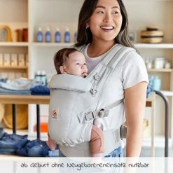 Outlet 🧨 Ergobaby Babytrage Adapt Soft Touch Cotton - Pearl Grey ✨ -Way Sales ergobaby babytrage adapt soft touch cotton pearl grey bcastcgry d2