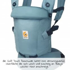 Best Pirce 😍 Ergobaby Babytrage Adapt Soft Touch Cotton - Slate Blue 👏 -Way Sales ergobaby babytrage adapt soft touch cotton slate blue bcastcsltblu d5