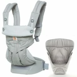 Outlet 👍 Ergobaby Babytragen-Set 360 von Geburt an inkl. Neugeboreneneinsatz Easy Snug Grey - Pearl Grey ⌛