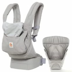 Cheap 💯 Ergobaby Babytragen-Set Orginal von Geburt an inkl. Neugeboreneneinsatz Easy Snug Grey - Pearl Grey 🥰