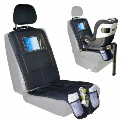 Best Pirce 😉 Fillikid Autositz-Schutzunterlage für Reboarder mit IPad-Tasche - Schwarz ✔️