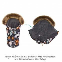 Hot Sale ❤️ Fillikid Fleece-Fußsack mit Fellkragen Lhotse für Babyschale und Babywanne - Blumen - Collection 2022 🤩 -Way Sales fillikid fleece fusssack mit fellkragen lhotse fur babyschale und babywanne blumen 4660 66 d2