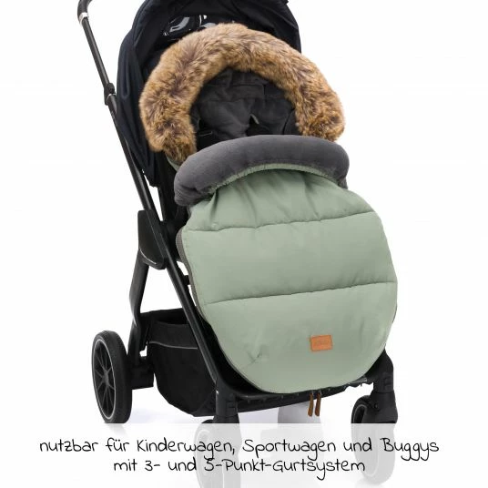 Cheap 👍 Fillikid Fleece-Fußsack mit Fellkragen Manasula - Salbei - Collection 2022 ❤️ 2 Cheap 👍 Fillikid Fleece-Fußsack mit Fellkragen Manasula - Salbei - Collection 2022 ❤️ - Image 2
