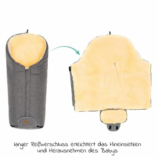 New 🔥 Fillikid Lammfell-Fußsack Tacama - Hellgrau Melange - Collection 2022 🌟 3 New 🔥 Fillikid Lammfell-Fußsack Tacama - Hellgrau Melange - Collection 2022 🌟 - Image 3