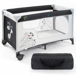 Budget 👏 Fillikid Travel bed giraffe - grey black 😍