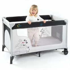 Budget 👏 Fillikid Travel bed giraffe - grey black 😍 -Way Sales fillikid reisebett giraffe grau schwarz 4006 01 d5