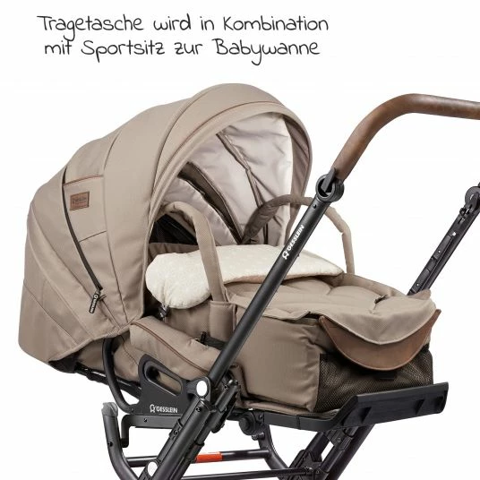 Outlet 🧨 Gesslein 2in1 Kinder-Kombiwagen F6 Air+ Classic mit C1 Lift Tragetasche & Sportwagenaufsatz mit Schwenkschieber - Schwarz-Sand - Collection 2022 🎁 6 Outlet 🧨 Gesslein 2in1 Kinder-Kombiwagen F6 Air+ Classic mit C1 Lift Tragetasche & Sportwagenaufsatz mit Schwenkschieber - Schwarz-Sand - Collection 2022 🎁 - Image 6