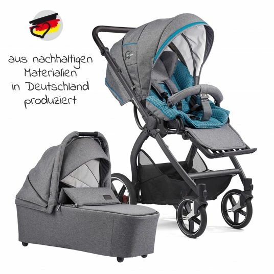 New 🌟 Gesslein 2in1 Kinder-Kombiwagen FX4 Soft+ Classic mit CX3 Wanne & umsetzbarern Sportwagenaufsatz - Schwarz-Scharz-Grau - Collection 2022 ✔️ 2 New 🌟 Gesslein 2in1 Kinder-Kombiwagen FX4 Soft+ Classic mit CX3 Wanne & umsetzbarern Sportwagenaufsatz - Schwarz-Scharz-Grau - Collection 2022 ✔️ - Image 2