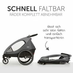 Cheap ✨ Hauck 2in1 Fahrradanhänger Dryk Duo für 2 Kinder (bis 44 kg) - Bike Trailer & City Buggy - Grey 🥰 -Way Sales hauck 2in1 fahrradanhanger dryk duo fur 2 kinder bis 44 kg bike trailer city buggy grey 515013 d5