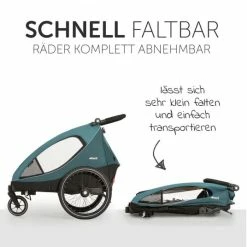 Promo 💯 Hauck 2in1 Fahrradanhänger Dryk Duo für 2 Kinder (bis 44 kg) - Bike Trailer & City Buggy - Petrol 😉 -Way Sales hauck 2in1 fahrradanhanger dryk duo fur 2 kinder bis 44 kg bike trailer city buggy petrol 515020 d5