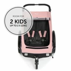 Best Sale 🎁 Hauck 2in1 Fahrradanhänger Dryk Duo für 2 Kinder (bis 44 kg) - Bike Trailer & City Buggy - Rose ⭐ -Way Sales hauck 2in1 fahrradanhanger dryk duo fur 2 kinder bis 44 kg bike trailer city buggy rose 515037 d3