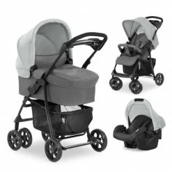 Best Pirce ✔️ Hauck 3in1 Kinderwagen-Set Shopper Trioset mit Babywanne, Autositz und Sportwagen (bis 25 kg) - Grey 👏