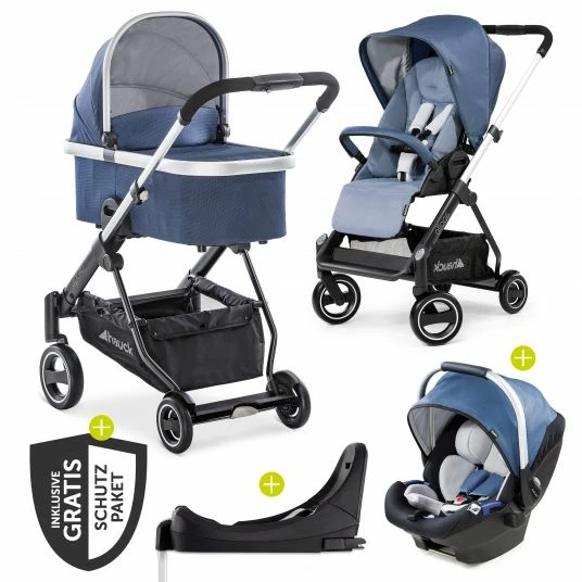 Best Sale 😉 Hauck 4in1 Kinderwagen-Set Apollo inkl. Autositz, Isofix-Base, Babywanne, Sportsitz und XXL Zubehörpaket - Denim 👍 1 Best Sale 😉 Hauck 4in1 Kinderwagen-Set Apollo inkl. Autositz, Isofix-Base, Babywanne, Sportsitz und XXL Zubehörpaket - Denim 👍