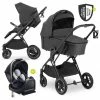 New 🤩 Hauck 4in1 Kinderwagen-Set Vision X - Black inkl. i-Size Babyschale, Isofix Basis und XXL Zubehörpaket - Melange Black 🧨