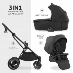 New 🤩 Hauck 4in1 Kinderwagen-Set Vision X - Black inkl. i-Size Babyschale, Isofix Basis und XXL Zubehörpaket - Melange Black 🧨 -Way Sales hauck 4in1 kinderwagen set vision x black inkl i size babyschale isofix basis und xxl zubehorpaket melange black vision x bs base zamboo d2