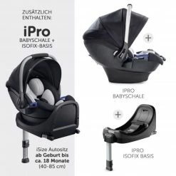 New 🤩 Hauck 4in1 Kinderwagen-Set Vision X - Black inkl. i-Size Babyschale, Isofix Basis und XXL Zubehörpaket - Melange Black 🧨 -Way Sales hauck 4in1 kinderwagen set vision x black inkl i size babyschale isofix basis und xxl zubehorpaket melange black vision x bs base zamboo d3