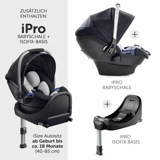 Promo 🎁 Hauck 4in1 Kinderwagen-Set Vision X - Silver inkl. i-Size Babyschale, Isofix Basis und XXL Zubehörpaket - Melange Black 😉 4 Promo 🎁 Hauck 4in1 Kinderwagen-Set Vision X - Silver inkl. i-Size Babyschale, Isofix Basis und XXL Zubehörpaket - Melange Black 😉 - Image 4
