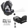 Outlet 🧨 Hauck Babyschale iPro Baby inkl. Isofix Basis iPro Base - i-Size (ab Geburt bis 18 Monate) inkl. Sitzverkleinerer - Caviar ✨
