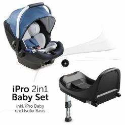 Best Pirce 🎁 Hauck Babyschale iPro Baby inkl. Isofix Basis iPro Base - i-Size (ab Geburt bis 18 Monate) inkl. Sitzverkleinerer - Denim 😍
