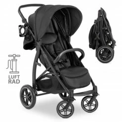 Promo 😀 Hauck Buggy Rapid 4D AIR (bis 25 kg) - mit Luftreifen, Liegefunktion und XL Verdeck - Black - Collection 2022 ✔️