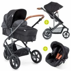 Coupon 🛒 Hauck Pram set Pacific 3 Trioset incl. baby bath, car seat and pushchair - Caviar 🎁