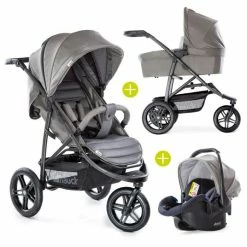 Discount 😀 Hauck Kinderwagen-Set Rapid 3R Trioset mit Babywanne, Autositz und Sportwagen (bis 25 kg) - Charcoal 😍