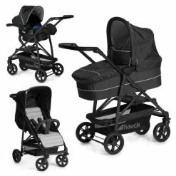 Cheapest 💯 Hauck Stroller Set Rapid 4 Plus Trio Set - Caviar Silver 🔔